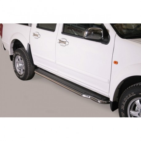 Coppia set pedane protezione sottoporta laterali TUNING SUV Great Wall Steed Wingle DoubleCab 2011-2018 extra lunga acciaio inox anche nero opaco