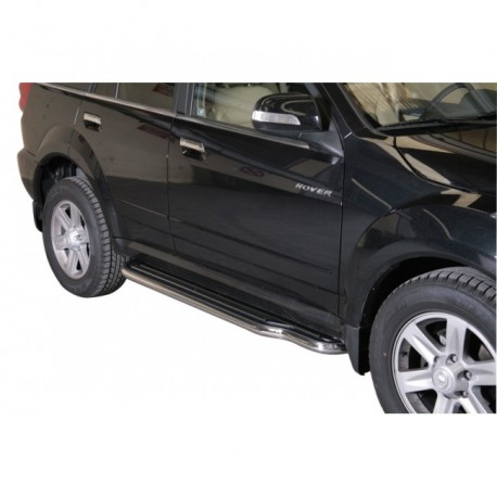 Coppia set pedane protezione sottoporta laterali TUNING SUV Great Wall Hover 2010- lunga acciaio inox anche nero opaco