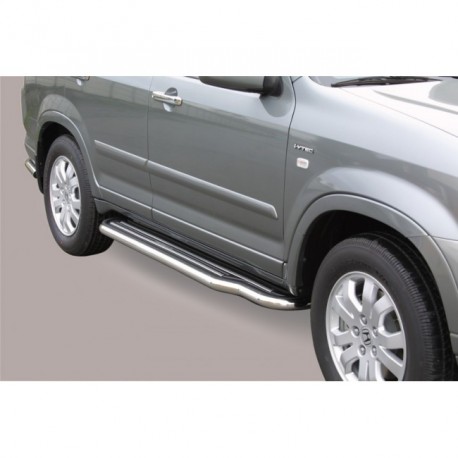 Coppia set pedane protezione sottoporta laterali TUNING SUV Honda CR-V 2005-2006 lunga acciaio inox anche nero opaco