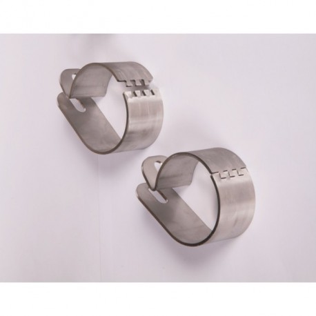 Coppia staffe faretti supplementari, per bullbar Misutonida diametro 63mm, inox anche in nero verniciato