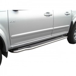 Coppia set pedane protezione sottoporta laterali TUNING SUV Isuzu D-Max Crew Cab 2004-2006 extra lunga acciaio inox anche nero opaco