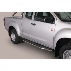 Coppia set pedane protezione sottoporta laterali TUNING SUV Isuzu D-Max doppia cabina Double Cab 2012-2019 lunga acciaio inox anche nero opaco