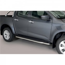 Coppia set pedane protezione sottoporta laterali TUNING SUV Isuzu D-Max doppia cabina Double Cab 2020- extra lunga acciaio inox anche nero opaco