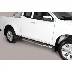 Coppia set pedane protezione sottoporta laterali TUNING SUV Isuzu D-Max cabina singola Single Cab 2020- lunga acciaio inox anche nero opaco