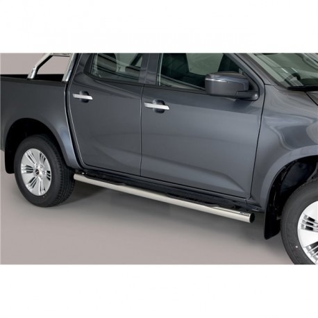 Coppia set pedane protezione sottoporta laterali TUNING SUV Isuzu D-Max doppia cabina Double Cab 2020- mod Grand acciaio inox anche nero opaco