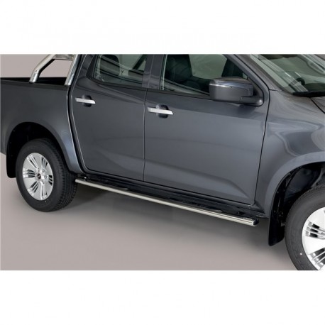 Coppia set pedane protezione sottoporta laterali TUNING SUV Isuzu D-Max doppia cabina Double Cab 2020- mod Grand ovali acciaio inox anche nero opaco