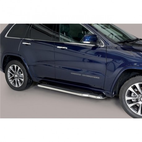 Coppia set pedane protezione sottoporta laterali TUNING SUV Jeep Gran Cherokee 2015- lunga acciaio inox anche nero opaco