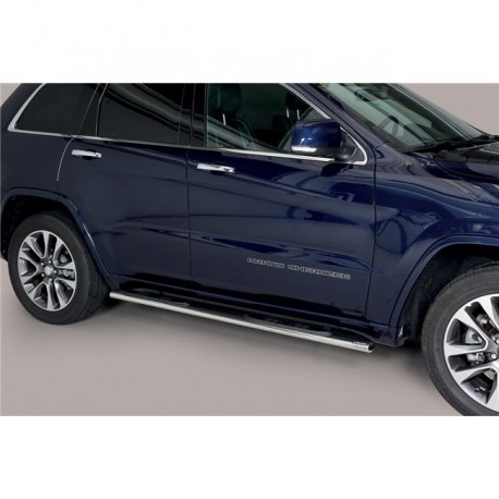 Coppia set pedane protezione sottoporta laterali TUNING SUV Jeep Gran Cherokee 2015- mod Grand ovali acciaio inox anche nero opaco