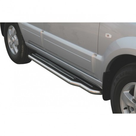 Coppia set pedane protezione sottoporta laterali TUNING SUV Kia Sorento 2006-2009 lunga acciaio inox anche nero opaco