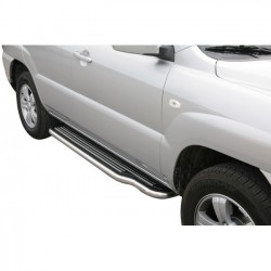 Coppia set pedane protezione sottoporta laterali TUNING SUV Kia Sportage 2008-2010 lunga acciaio inox anche nero opaco