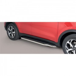 Coppia set pedane protezione sottoporta laterali TUNING SUV Kia Sportage 2016- lunga acciaio inox anche nero opaco