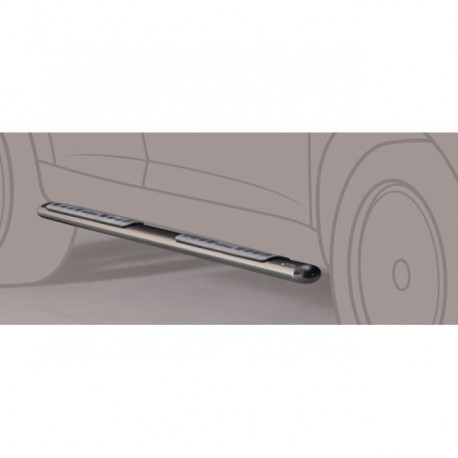 Coppia set pedane protezione sottoporta laterali TUNING SUV Mazda BT 50 Freestyle 2007- mod Design ovale acciaio inox anche nero opaco