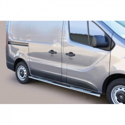 Coppia set pedane protezione sottoporta laterali TUNING SUV Renault Trafic 2014- e 2019- L1 mod Design ovale acciaio inox anche nero opaco