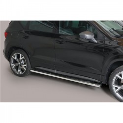 Coppia set pedane protezione sottoporta laterali TUNING SUV Seat Ateca 2018- mod Grand ovali acciaio inox anche nero opaco