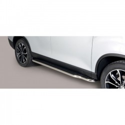 Coppia set pedane protezione sottoporta laterali TUNING SUV Ssangyong Rexton 2018- extra lunga acciaio inox anche nero opaco