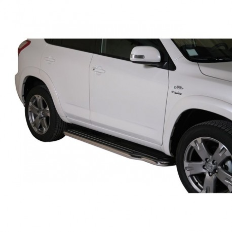 Coppia set pedane protezione sottoporta laterali TUNING SUV Toyota Rav4 2010 2011 2012 lunga acciaio inox anche nero opaco