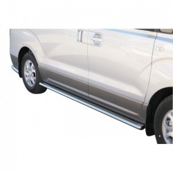 Coppia set protezioni sottoporta laterali TUNING SUV Hyundai H1 2008- con tappi inox diam 63mm acciaio inox anche nero opaco