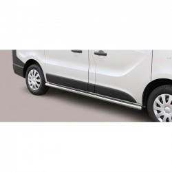 Coppia set protezioni sottoporta laterali TUNING SUV Opel Vivaro 2014-2018 passo corto con tappi inox saldati diam 63mm acciaio inox anche nero opaco