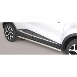 Coppia set protezioni sottoporta laterali TUNING SUV Renault Captur 2013-2017 con tappi inox diam 63mm acciaio inox anche nero opaco