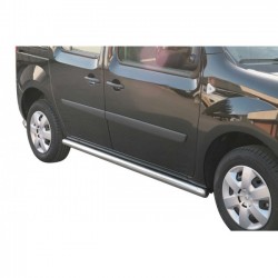 Coppia set protezioni sottoporta laterali TUNING SUV Renault Kangoo 2008-2013 con tappi inox diam 63mm acciaio inox anche nero opaco