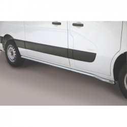 Coppia set protezioni sottoporta laterali TUNING SUV Renault Master 2010- L2 con tappi inox diam 63mm acciaio inox anche nero opaco