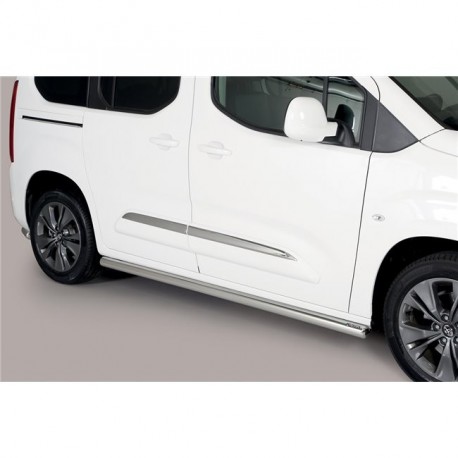 Coppia set protezioni sottoporta laterali TUNING SUV Toyota Proace City Verso 19- L1 passo corto con tappi inox diam 63mm acciaio inox anche nero opaco
