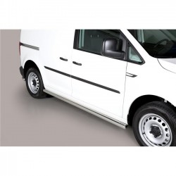 Coppia set protezioni sottoporta laterali TUNING SUV Vw Caddy 2004-2020 passo corto con tappi inox diam 63mm acciaio inox anche nero opaco