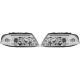 Set fari fanali proiettori anteriori TUNING VW PASSAT 3BG 2000-2005 cromati con anelli ANGEL EYES e tre LED
