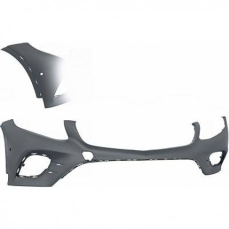 Paraurti anteriore MERCEDES GLC X253, 2015 2016 2017 2018 07/2019, per sensori, verniciabile Sport look, oem A2538853300