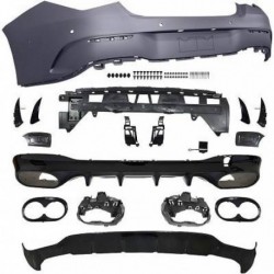 TUNING Paraurti posteriore MERCEDES CLA C118 4pt X118 SW Shooting Brake, 2019- Sport CLA 45-look, per o senza sensori 6 fori, sideview