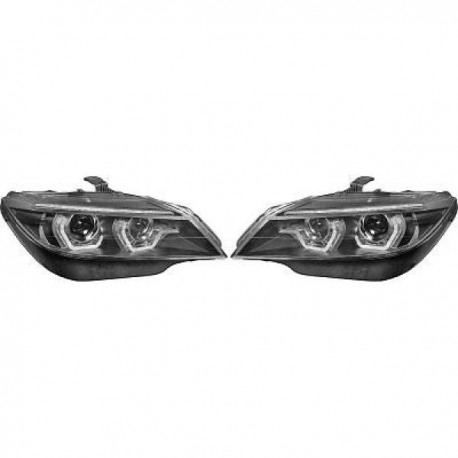 TUNING Set fari fanali anteriori XENON per BMW Z4 E89, 2009 2010 2011 2012 2013 nero, anello angel LED, freccia dinamica, D1S+H8 per reg. elettrica