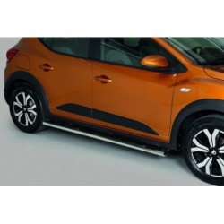 Coppia set pedane protezione sottoporta laterali TUNING SUV Dacia Sandero Stepway 2021-, mod Grand ovale, acciaio inox anche nero opaco